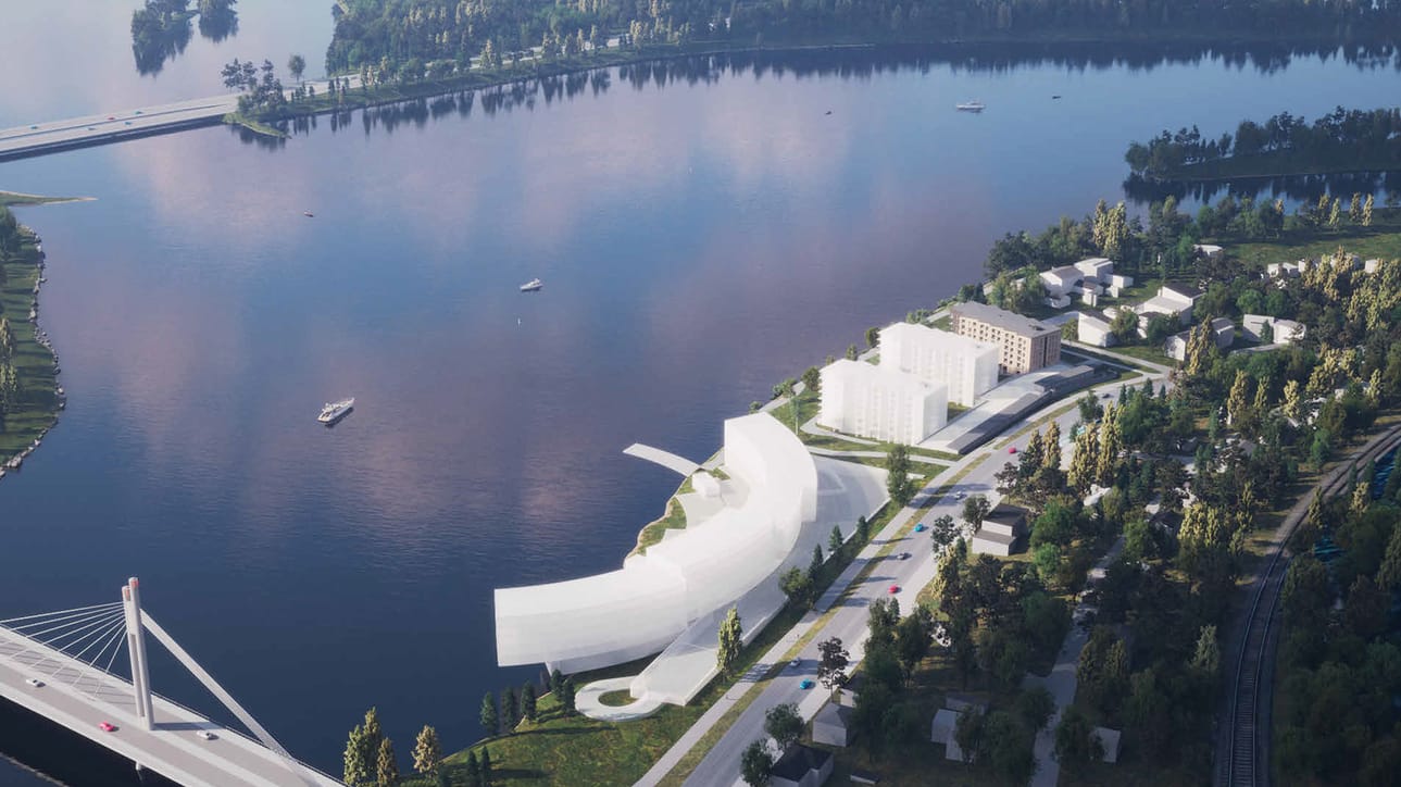 Havainnekuva kylpylähotellista ja kerrostaloista. Valionranta sijaitsee kaupungin paraatipaikalla, joten hankkeen etenemistä on odotettu tiiviisti kaavan vireille tulosta, vuodesta 2008 lähtien.