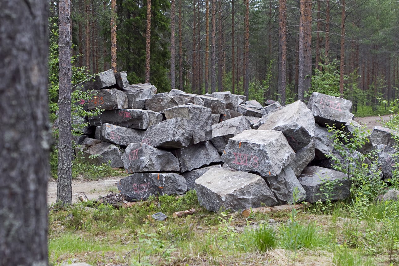 Kivikukon kivet kasattiin metsään.
