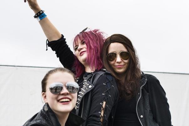 Maria Skullback, Jessica Renlund ja Anette Bexar Scorpions-konsertissa vuonna 2015. KUVA: EMILIA KANGASLUOMA
