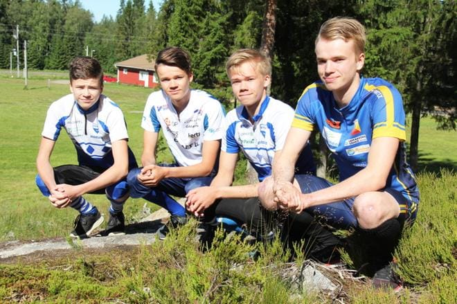 Verneri, Sampo, Antton ja Hermanni Sankelolle Kitkan ulkoilualue on tuttuakin tutumpi paikka. KUVA: SAILA COLLANDER