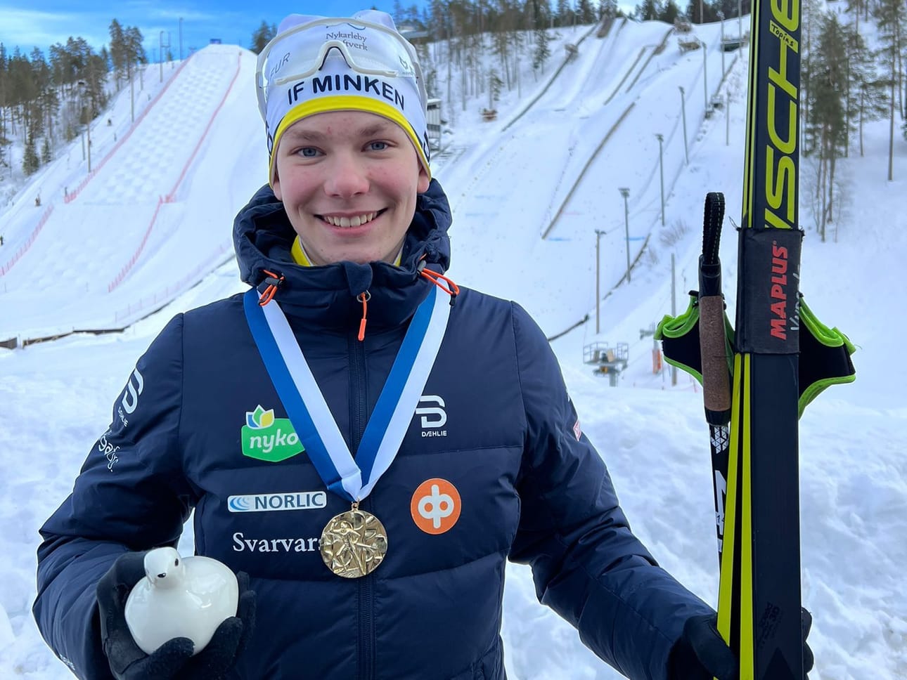 Ylistarolainen Topias Vuorela voitti 15-vuotiaiden mestaruuden. Hän edustaa uusikaarlepyyläistä IF Minkeniä.