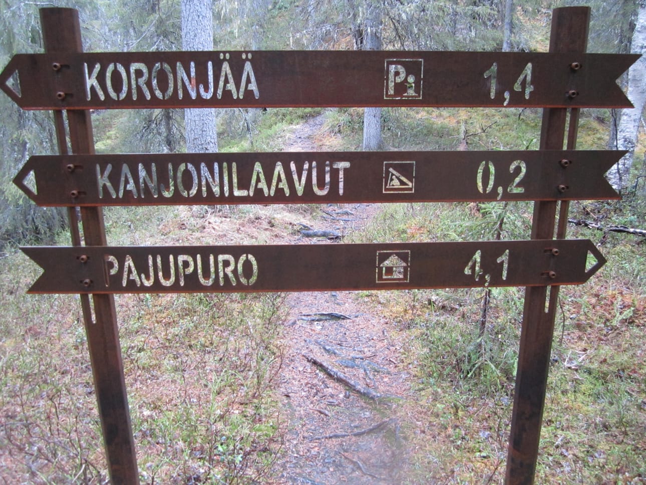 Viisi kilometriä pitkän Koronjää -reitin varrelle osuu uoman parhaimmat nähtävyydet.