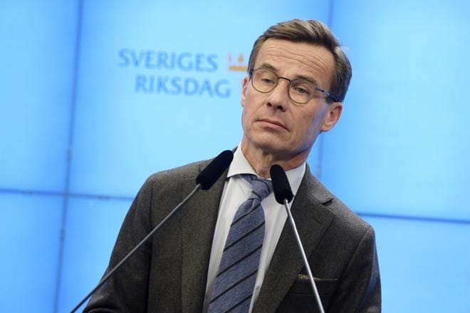 Ruotsin maltillisen kokoomuksen puheenjohtaja Ulf Kristersson on pärjännyt hyvin tuoreessa mielipidemittauksessa. KUVA: EPA/Anders Wiklund