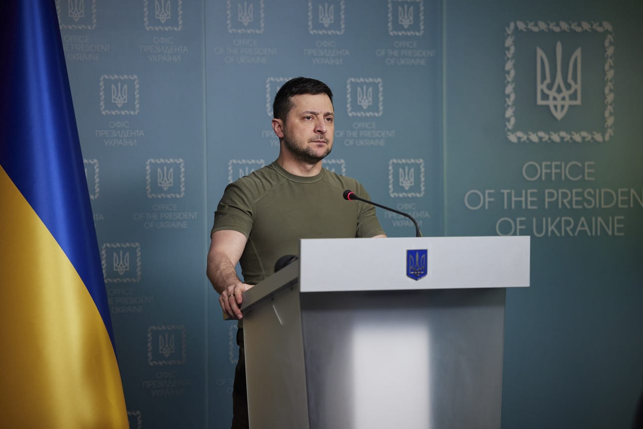 Ukrainan presidentti Volodomyr Zelenskyin mukaan Venäjä on muuttanut lähestymistapaansa neuvotteluissa. Kuva otettu 7. maaliskuuta.