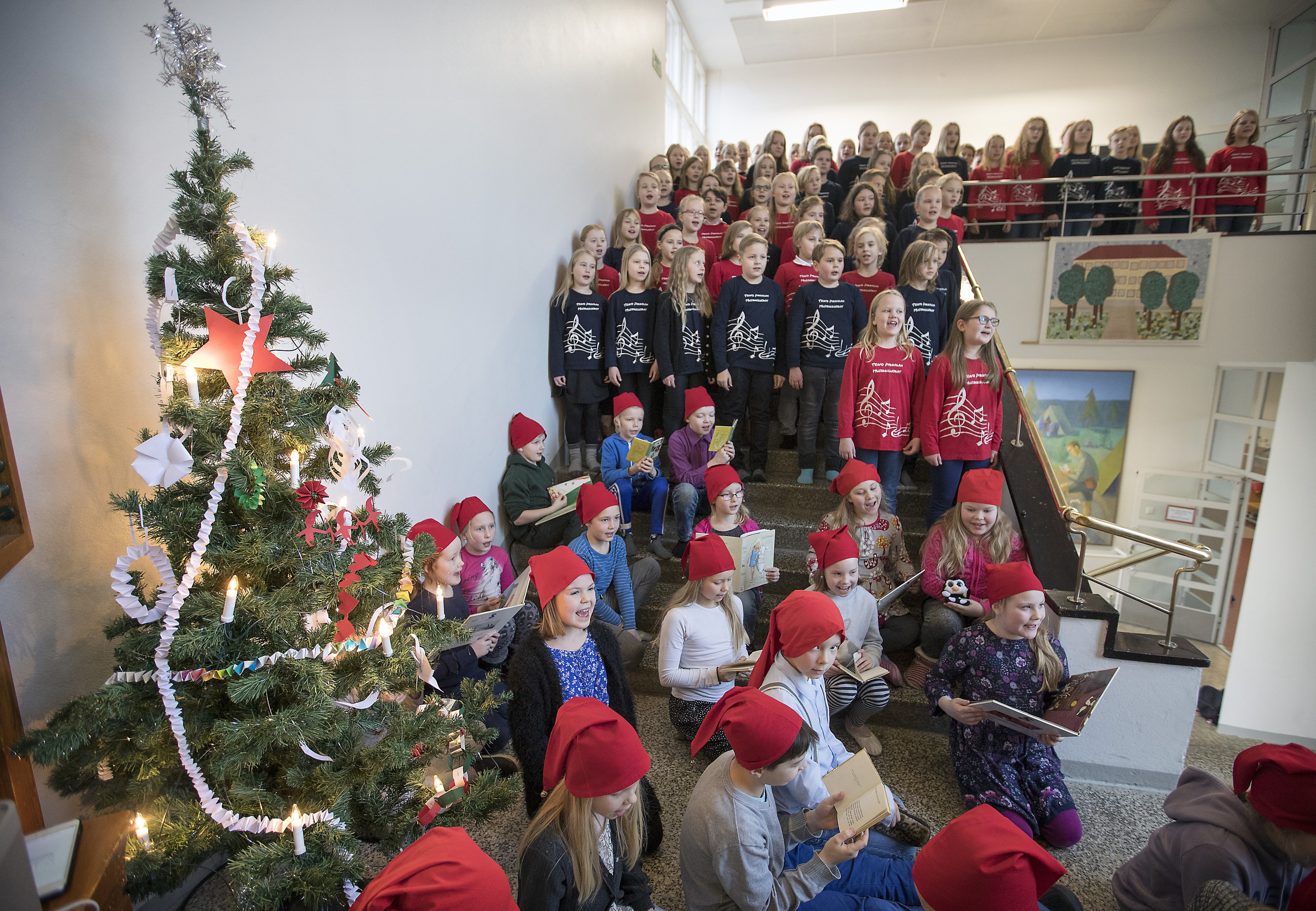 Teuvo Pakkalan koulun soiva joulutervehdys