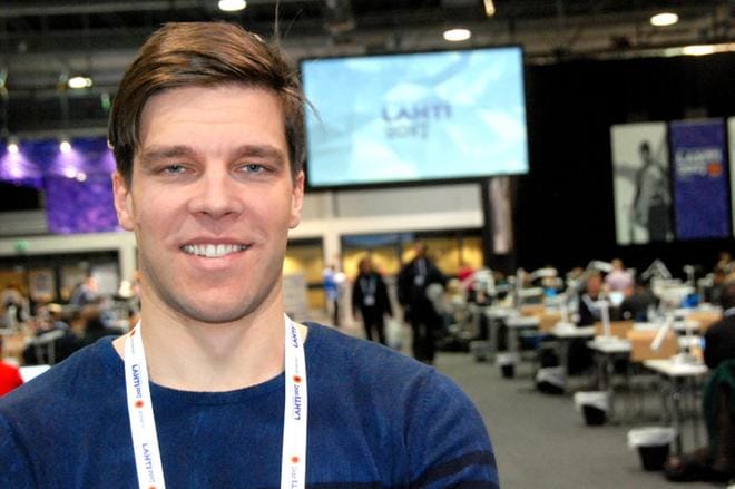 Kalle Lassila viihtyy Lahden MM-hiihdoissa. KUVA: JARNO RANTA