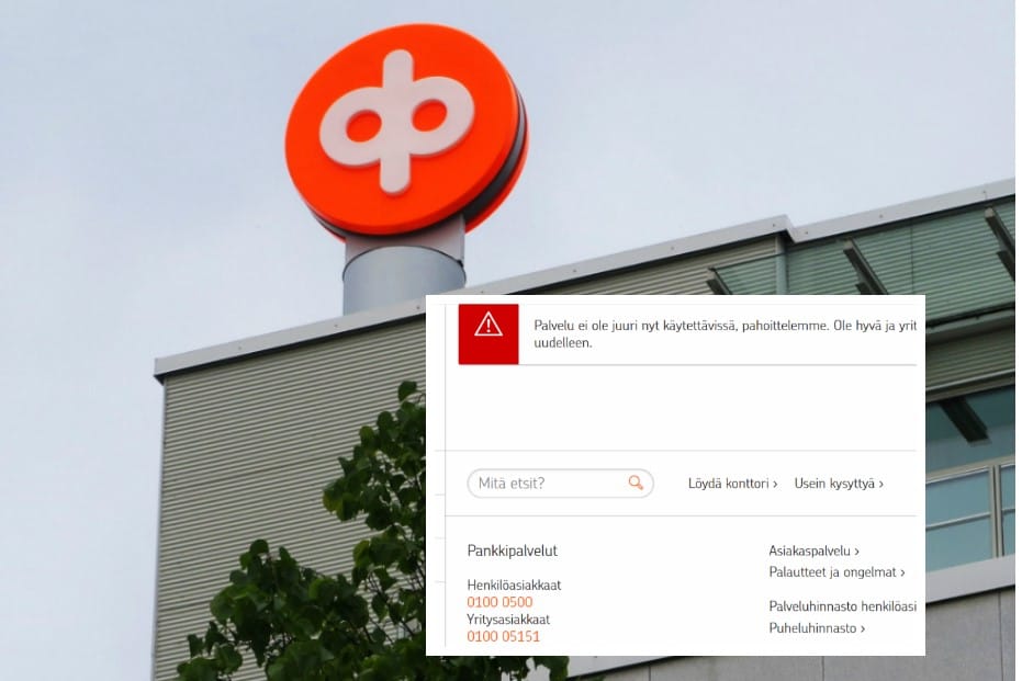 OP:n palveluissa on ollut torstaina häiriöitä.