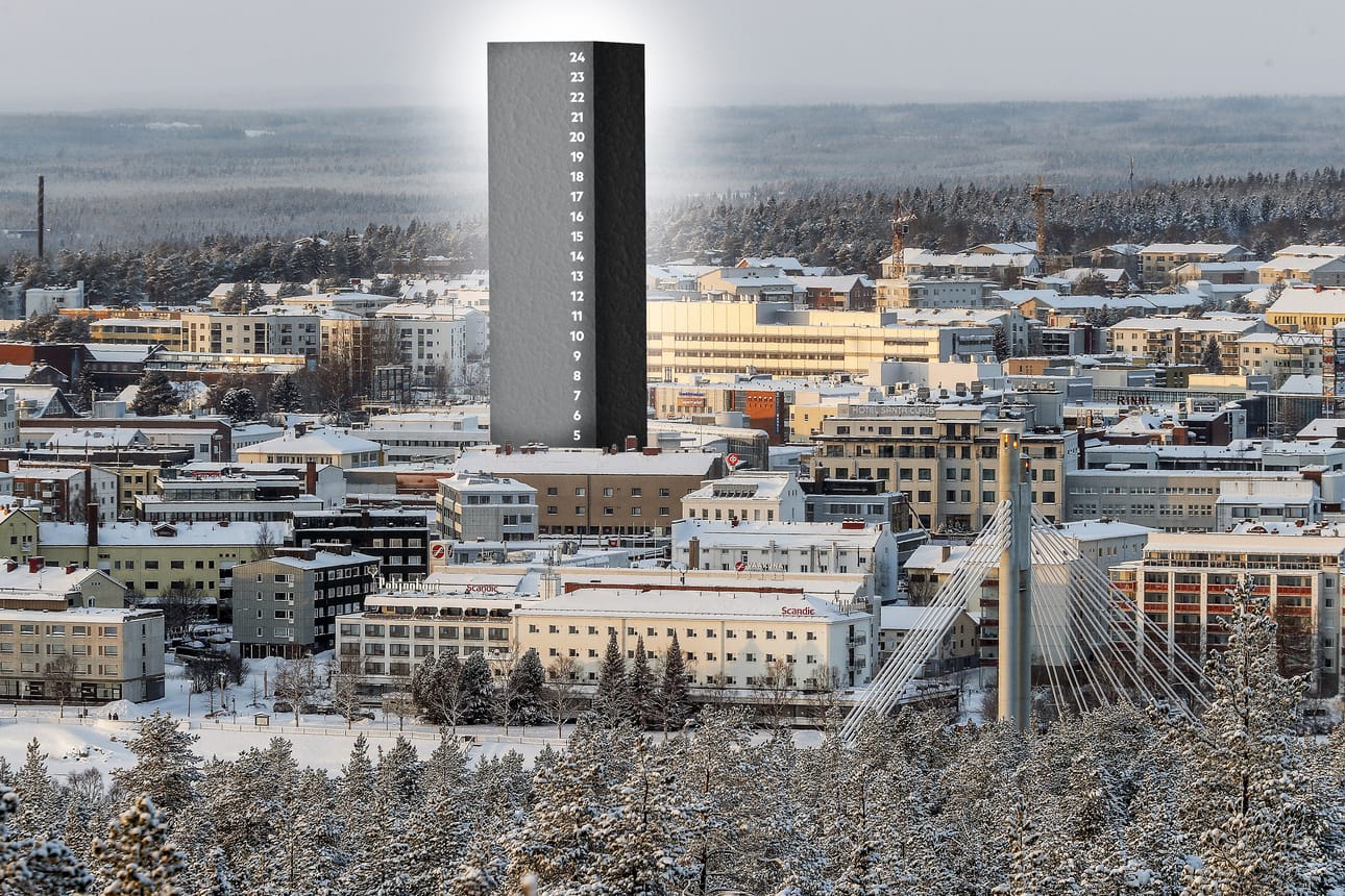 Kaupunki kysyy asukkailta korkeasta rakentamisesta osana strategista yleiskaavatyötä. Kuvituskuva havainnollistaa, kuinka 24-kerroksinen rakennus suhteutuu korkeudeltaan keskustan nykyiseen rakennuskantaan.