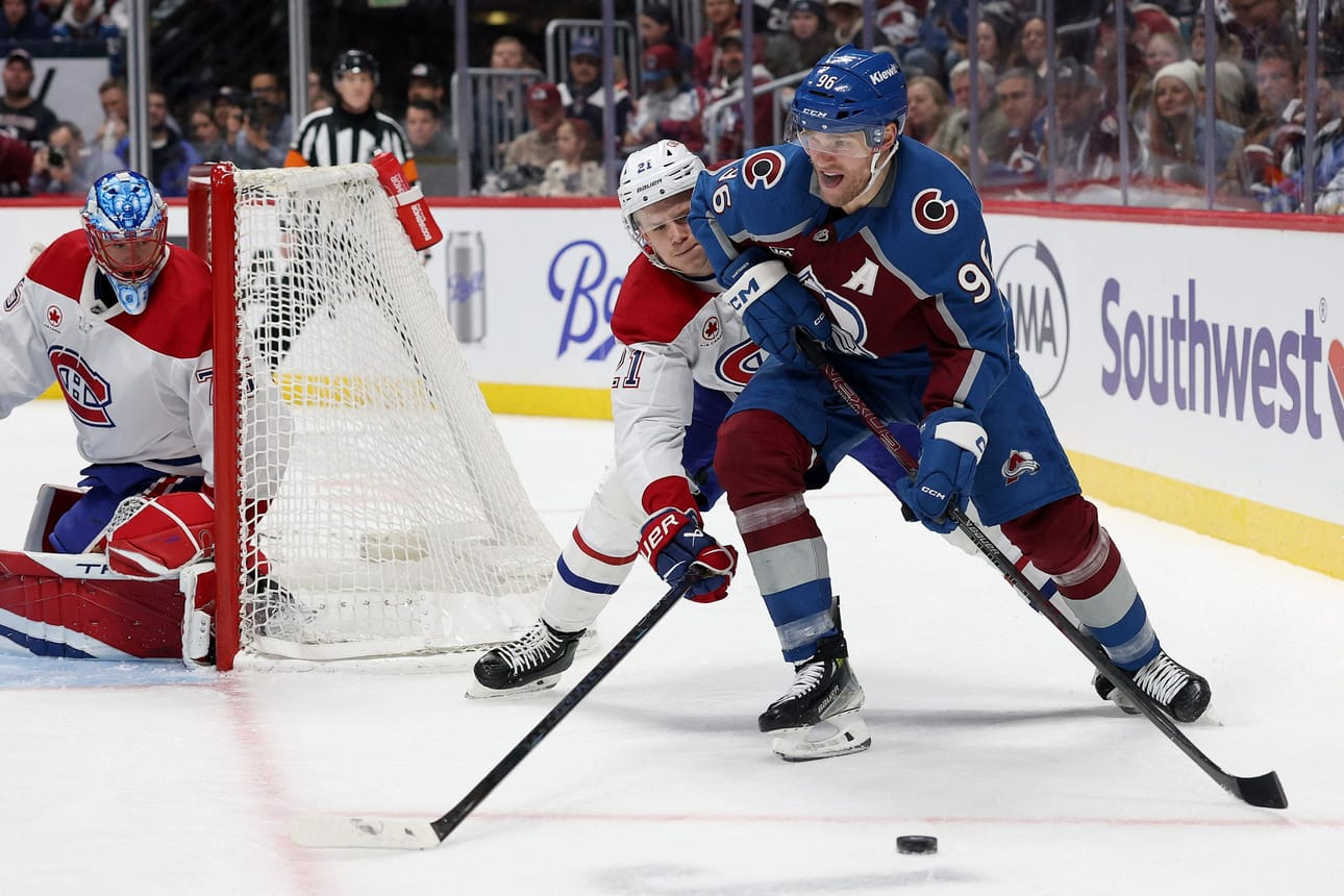 Ottelun maalitilin avasi Coloradon Mikko Rantanen. LEHTIKUVA / AFP