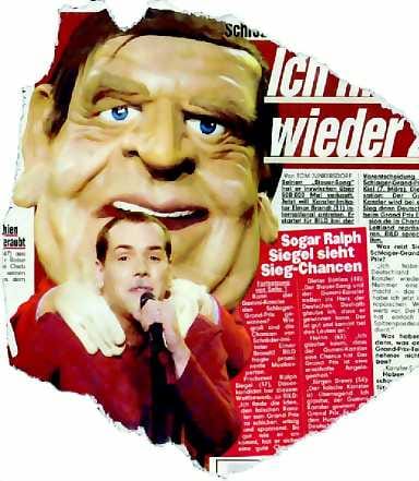 Pilaa. Imitaattori Elmar Brandt ja musiikkivi-deolla keikku-va kumikans-leri myyvät kuin häkä. Tässä aiheella mässäilee bu-levardilehti Bild.