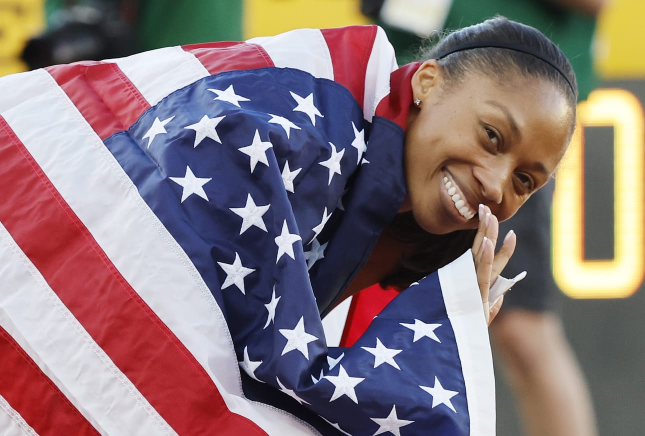 Allyson Felix on MM-mitalisti myös 2022.