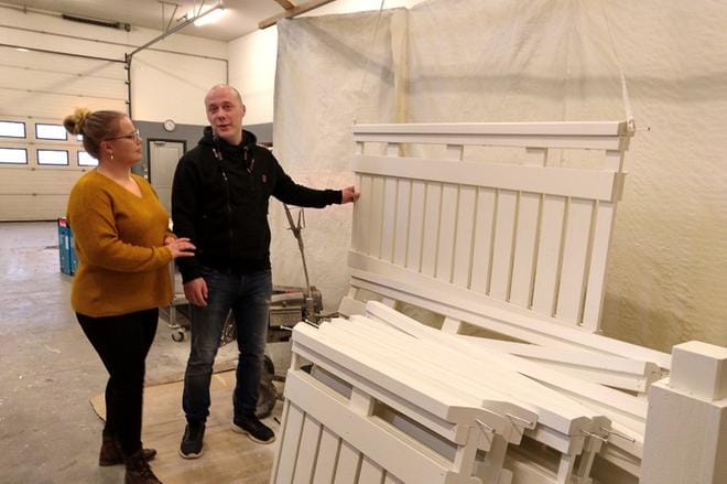 Jenni ja Jouni Herrala laajensivat rakentamiseen. -Uusia ja ennennäkemättömiäkin ideoita on, kannattaa seurata miten yrityksemme kehittyy.