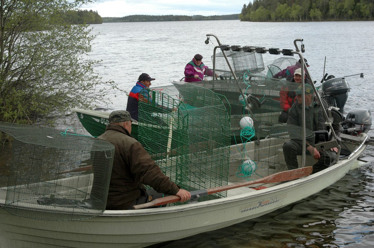 Katiskat on tästä alkaen merkittävä pyytäjän yhteystiedoilla. Kuva katiskanpyynnin MM-kisoista Kuusamosta vuodelta 2010.