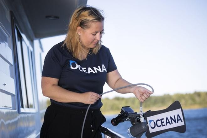 Aimi Hamberg kertoo, että Oceanan tavoitteena on vedenalainen suojelualue Merenkurkkuun. Sillä ei haluta kuitenkaan rajoittaa kalastusta tai laivaliikennettä. KUVA: JARNO PELLINEN