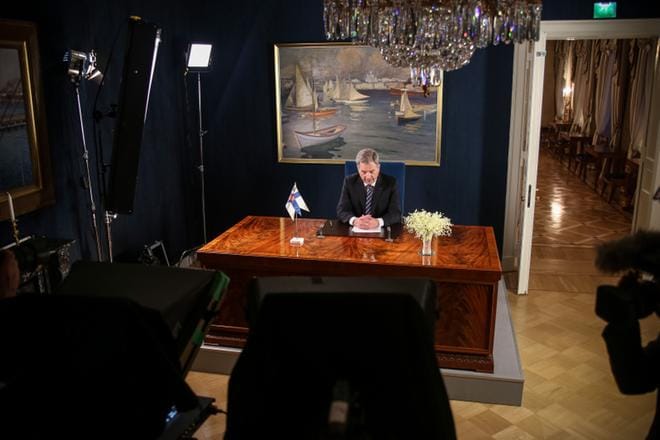 Tasavallan presidentti Sauli Niinistö pitää keskiviikkona uudenvuodenpuheensa, joka lähetetään televisiossa ja radiossa Ylen kanavilla. Arkistokuva vuodelta 2018. KUVA: Matti Porre/ Tasavallan presidentin kanslia /arkisto