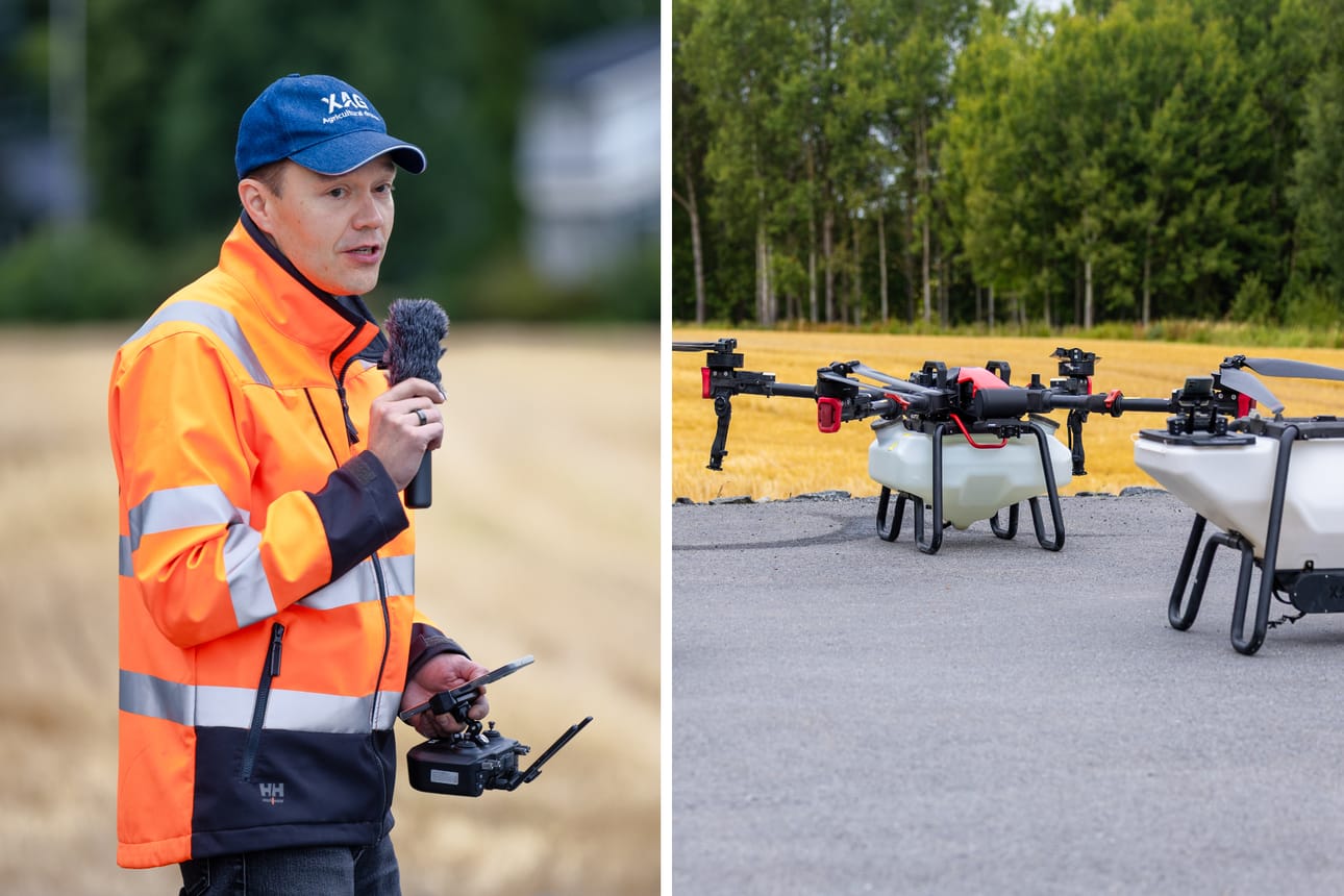 Viime vuosina markkinoille tullut kiinalainen maatalouslennokki herätti mielenkiintoa yleisölle avoimessa lentodemonstraatiossa. Maahantuoja Mtechin Mikko Hakojärvi lennätti ja esitteli kuorman kanssa yli sata kiloa painavaa laitetta pellon laidalla olevalta parkkialueelta.