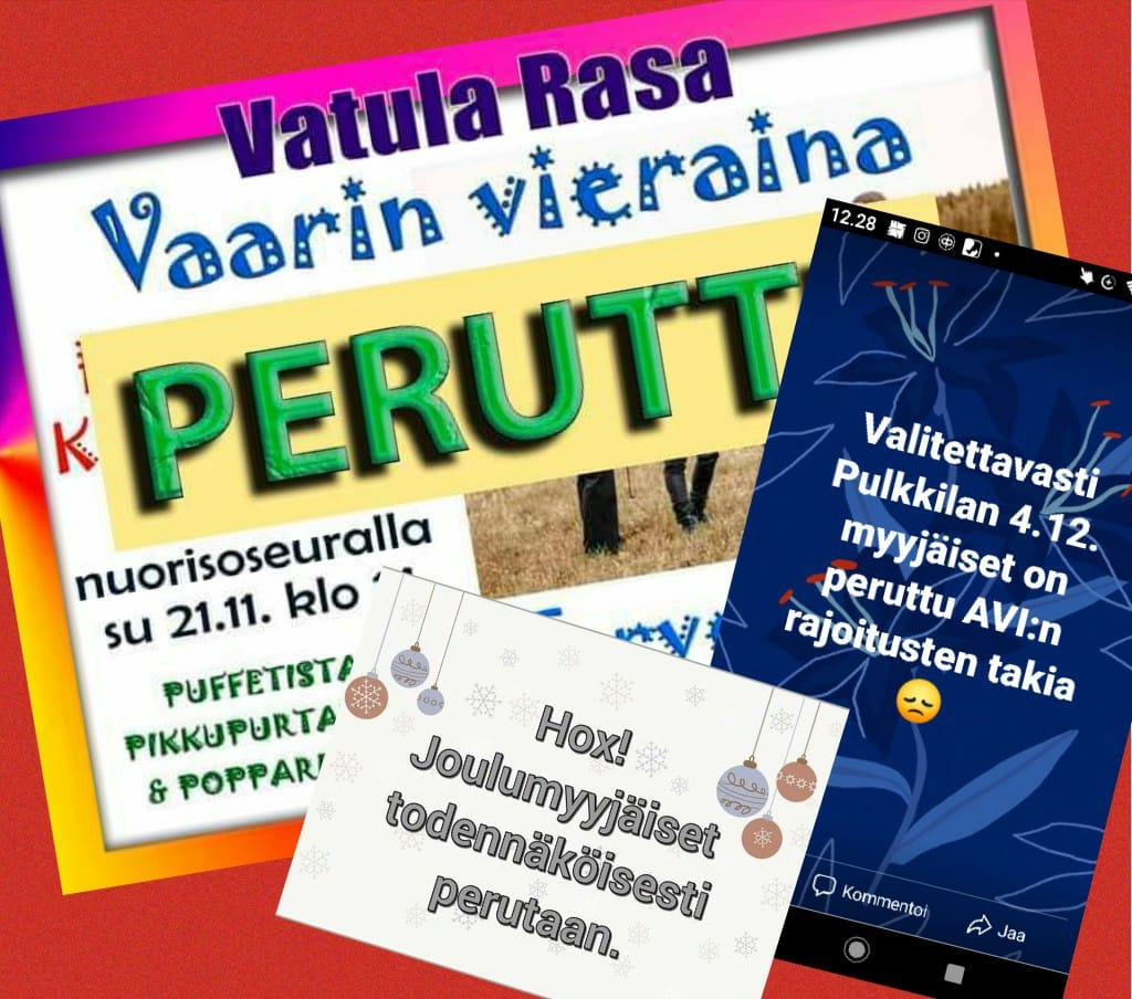 Peruttu, peruttu, peruttu. Koronan leviäminen ja tilanteen paheneminen on pistänyt esteitä monelle odotetulle tapahtumalle.