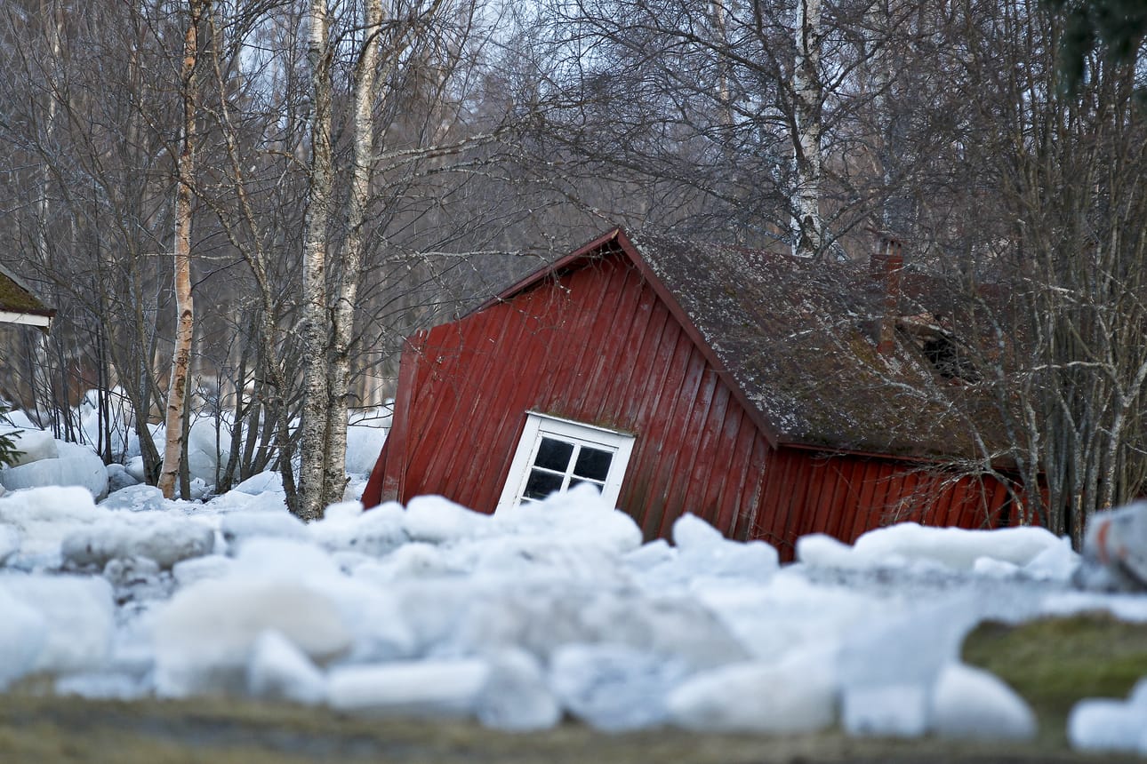 Pyhäjoen keskustassa tulvi rajusti vuoden 2013 keväällä.