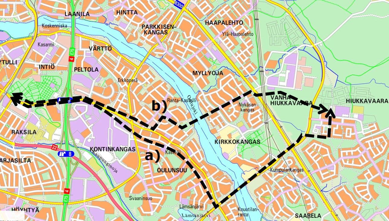 Hiukkabaanan yleissuunnitelma: uusi jokisilta Ranta-Kastellista ...