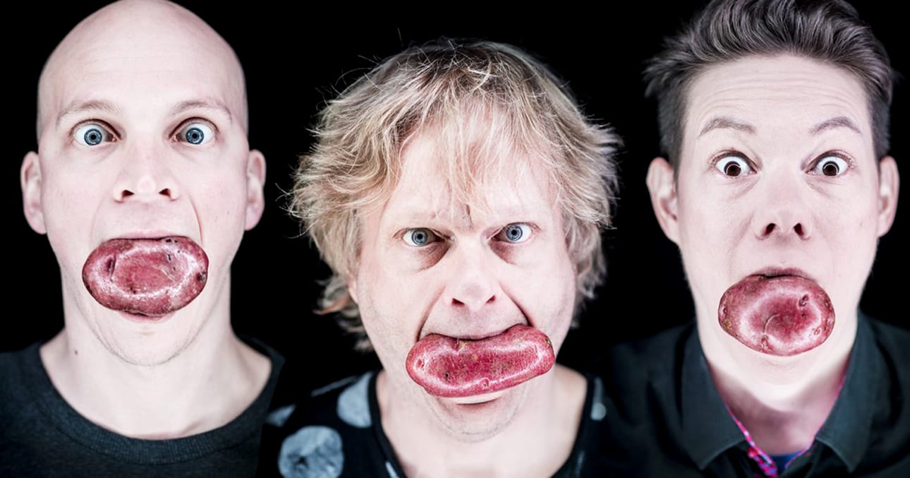 Riku Niemisen, Iiro Rantalan ja Sara Puljulan musiikillinen Kumma peruna nähdään teatteri Riossa keskiviikkona 4. joulukuuta.