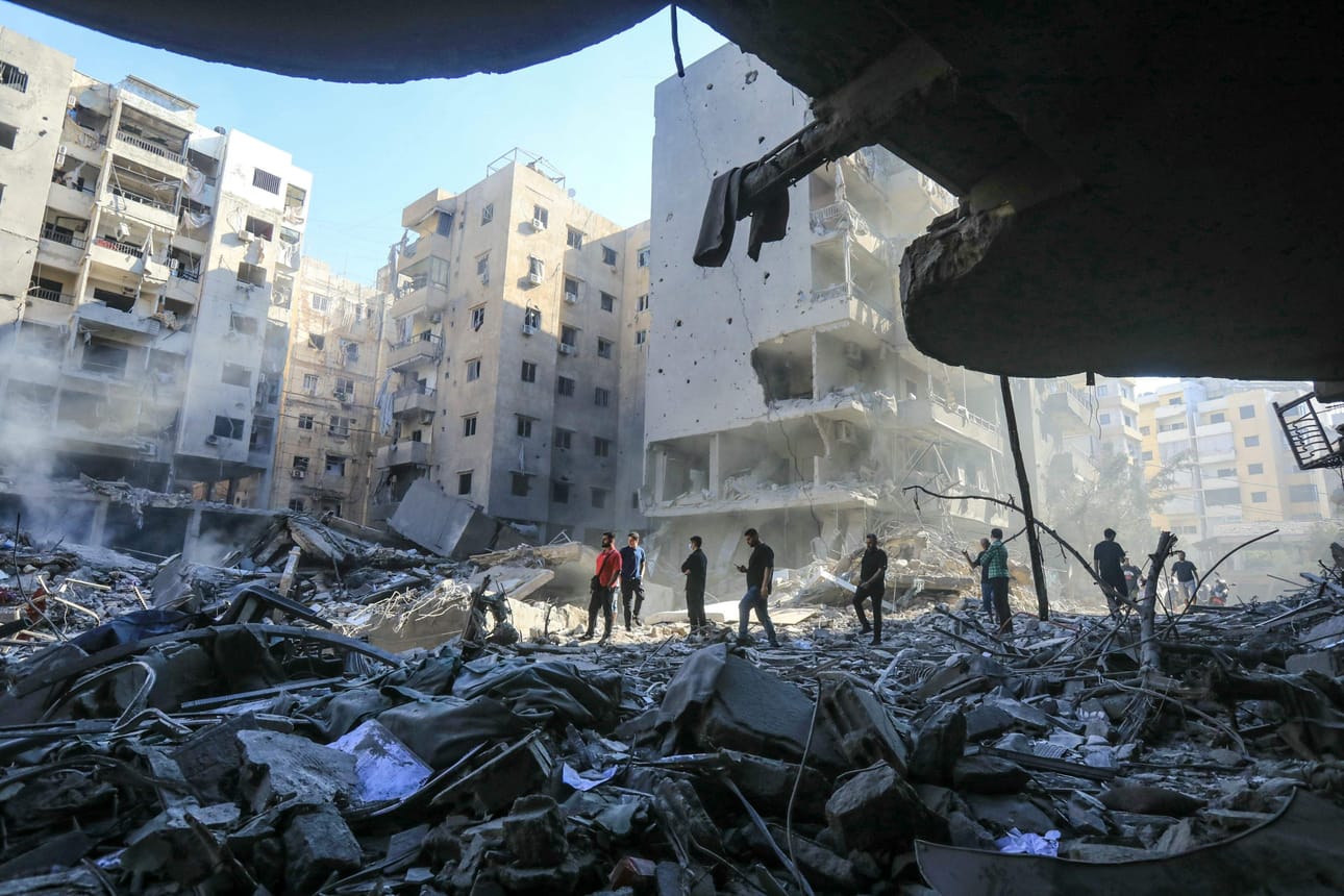 Israel on maanantaista lähtien kohdistanut voimakkaita iskuja Libanoniin. LEHTIKUVA/AFP