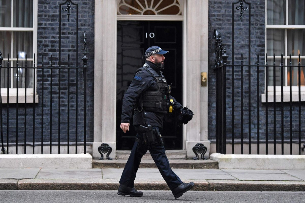 Lontoon poliisin tutkinta koskee mm. pääministerin virka-asunnossa Downing Streetillä koronasulkujen aikana pidettyjä juhlia. LEHTIKUVA/AFP