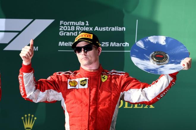 Kimi Räikkönen oli Forssan Lehden mukaan antamassa kaupunkilaisille ajo-opetusta. KUVA: JOE CASTRO / EPA