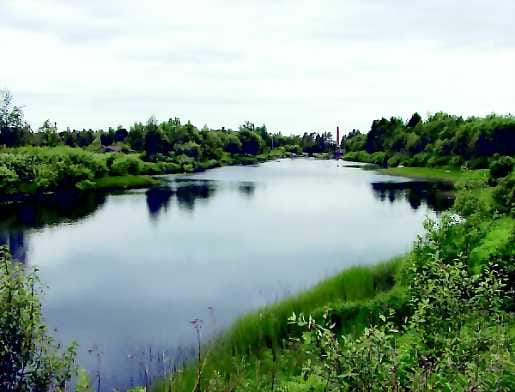 Elvytystä vaativa. Pyhäjoki ei ole kalastusvesistönä enää entisensä. Muun muassa nahkiaissaaliit ovat puoliintuneet parhaista vuosista. Kuvan näkymä Pyhäjoen kuntakeskuksen itäpuolelta.