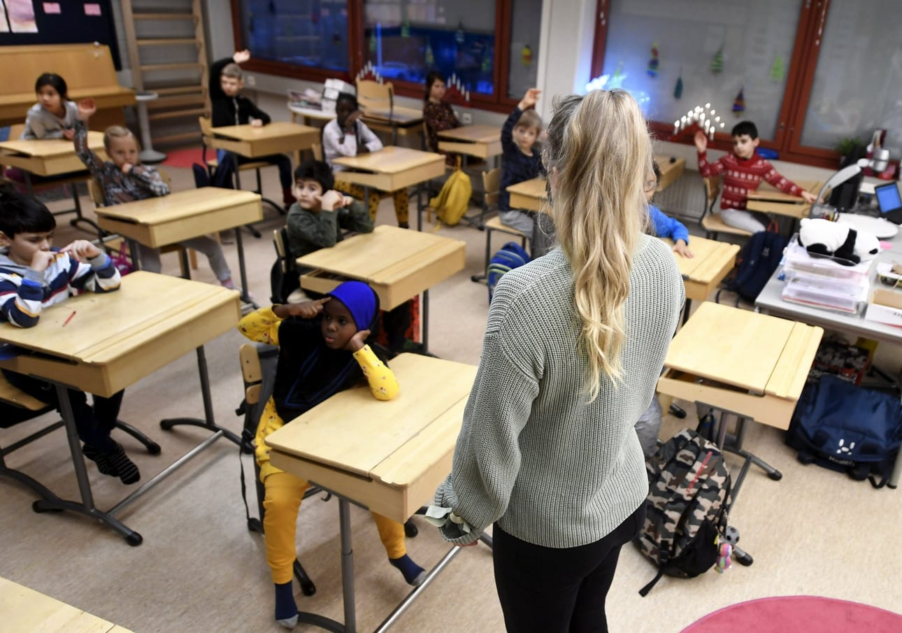 Alalla jo noin viisi vuotta olleista opettajista noin 70 prosenttia uskoi olevansa innostunut työstään vielä viiden vuoden kuluttuakin. LEHTIKUVA / VESA MOILANEN