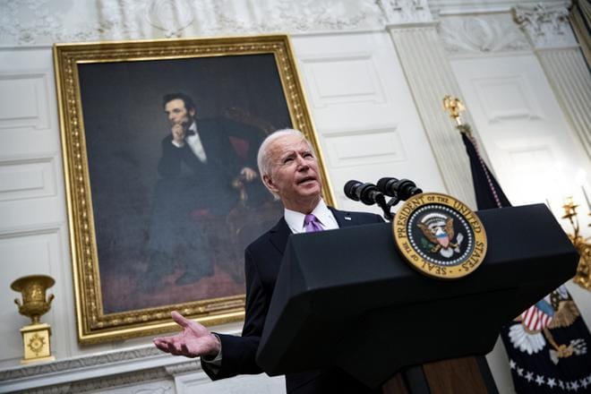 Yhdysvaltain presidentti Joe Bidenin mukaan ydinsopimuksen jatko olisi kansallisen edun mukaista. KUVA: Al Drago/ EPA