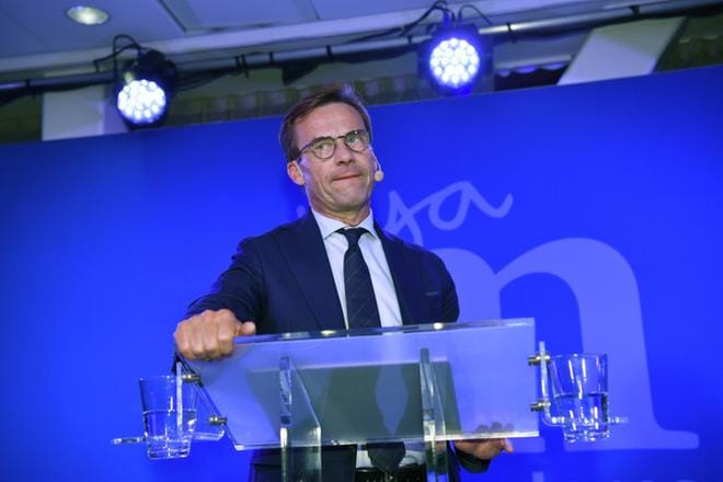 Moderaattien (maltillinen kokoomus) puheenjohtaja Ulf Kristerssonilla on edessään vaikea valinta. Päästäkseen pääministeriksi hänen pitäisi tehdä yhteistyötä ruotsidemokraattien kanssa. KUVA: Henrik Montgomery