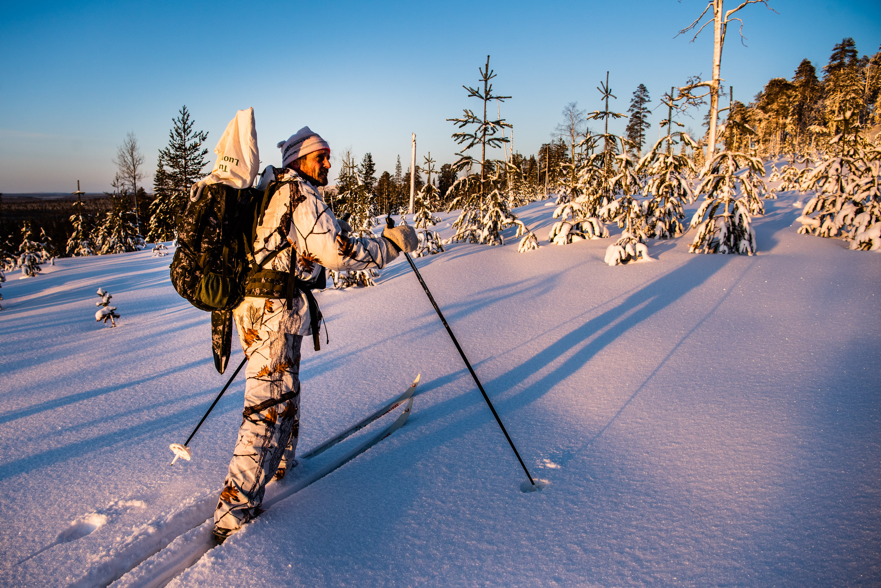 Huurremetsoja hakemassa Sodankylän suurilla aavoilla