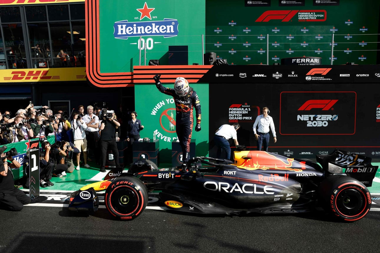 Max Verstappen ajoi paalulle kotikisassaan. LEHTIKUVA/AFP