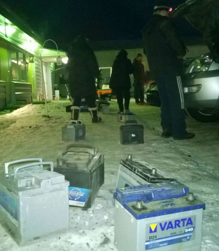 Akkukauppa kävi Oulussa kunnon pakkasten saavuttua.