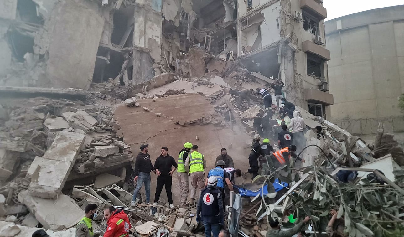 Israel teki jälleen yhden ilmaiskun Beirutiin 8. huhtikuuta.