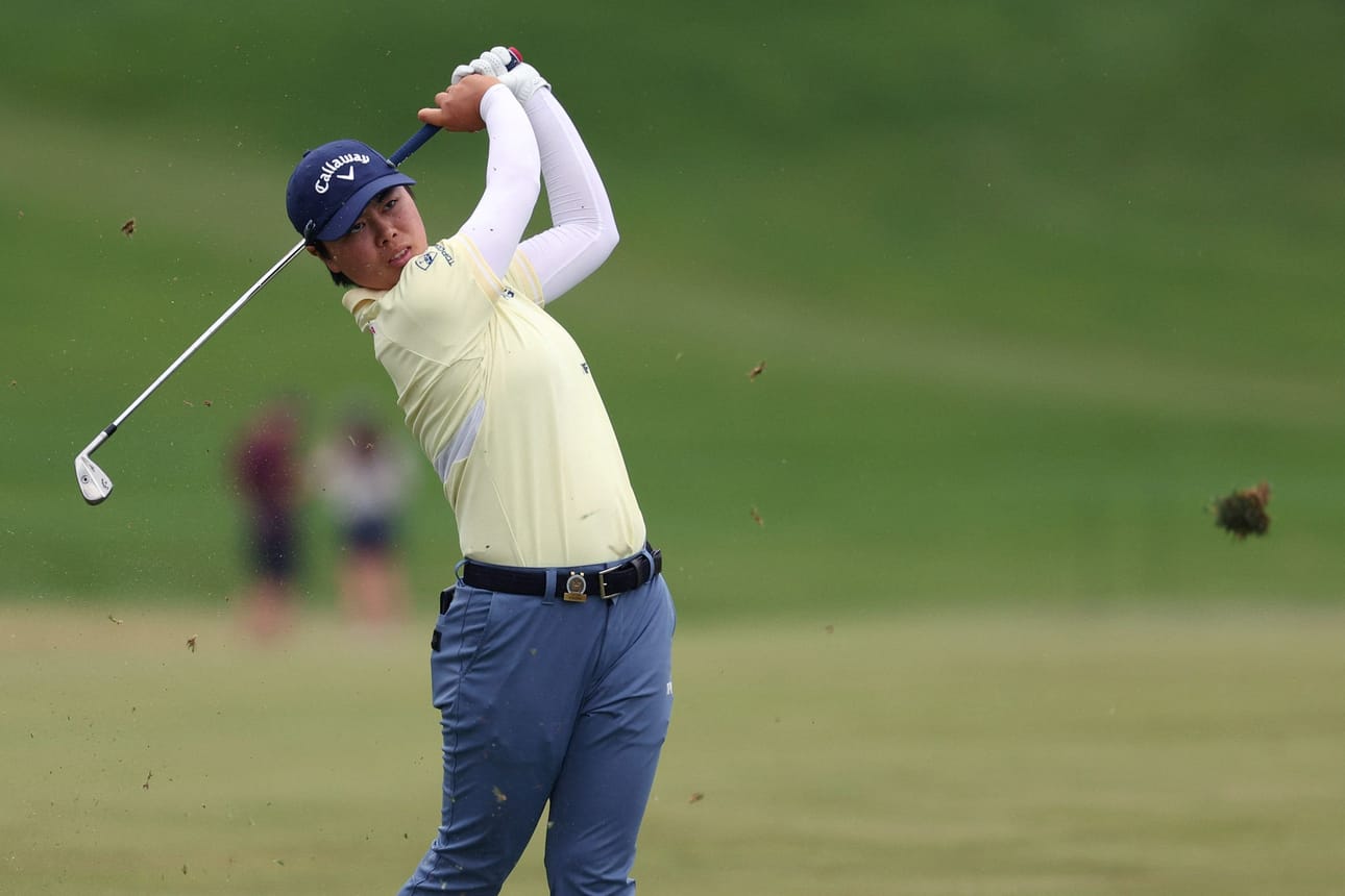 Yuka Saso nousi päätöskierroksella voittoon naisten golfin major-turnauksessa US Openissa. LEHTIKUVA/AFP