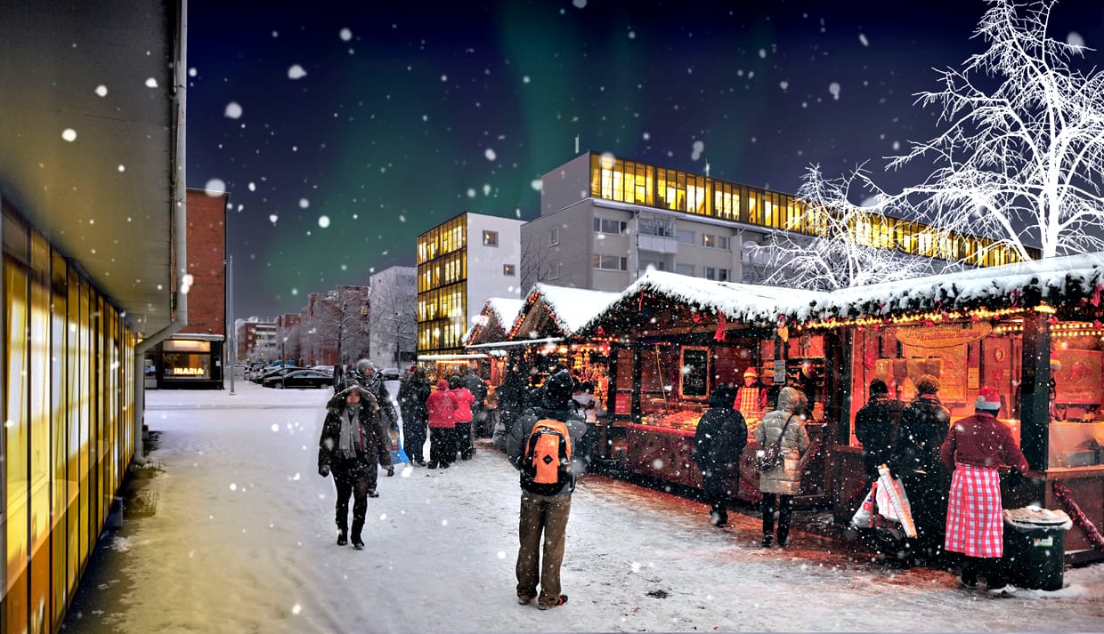 Pop-up kahvilat elävöittäisivät Heinätoria ympäri vuoden.