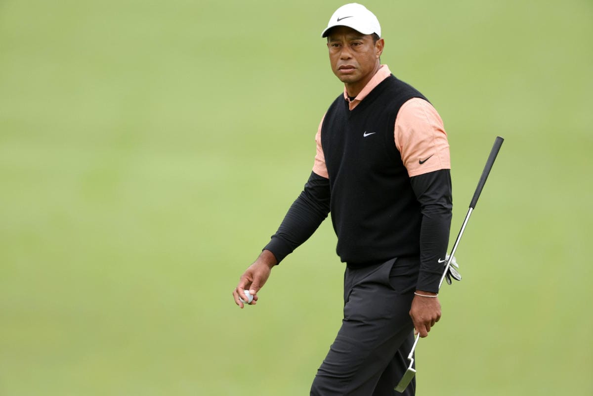 Tiger Woods on tehnyt tänä keväänä paluuta kisakentille viimevuotisen auto-onnettomuudesta aiheutuneen vakavan loukkaantumisen jälkeen. LEHTIKUVA / AFP