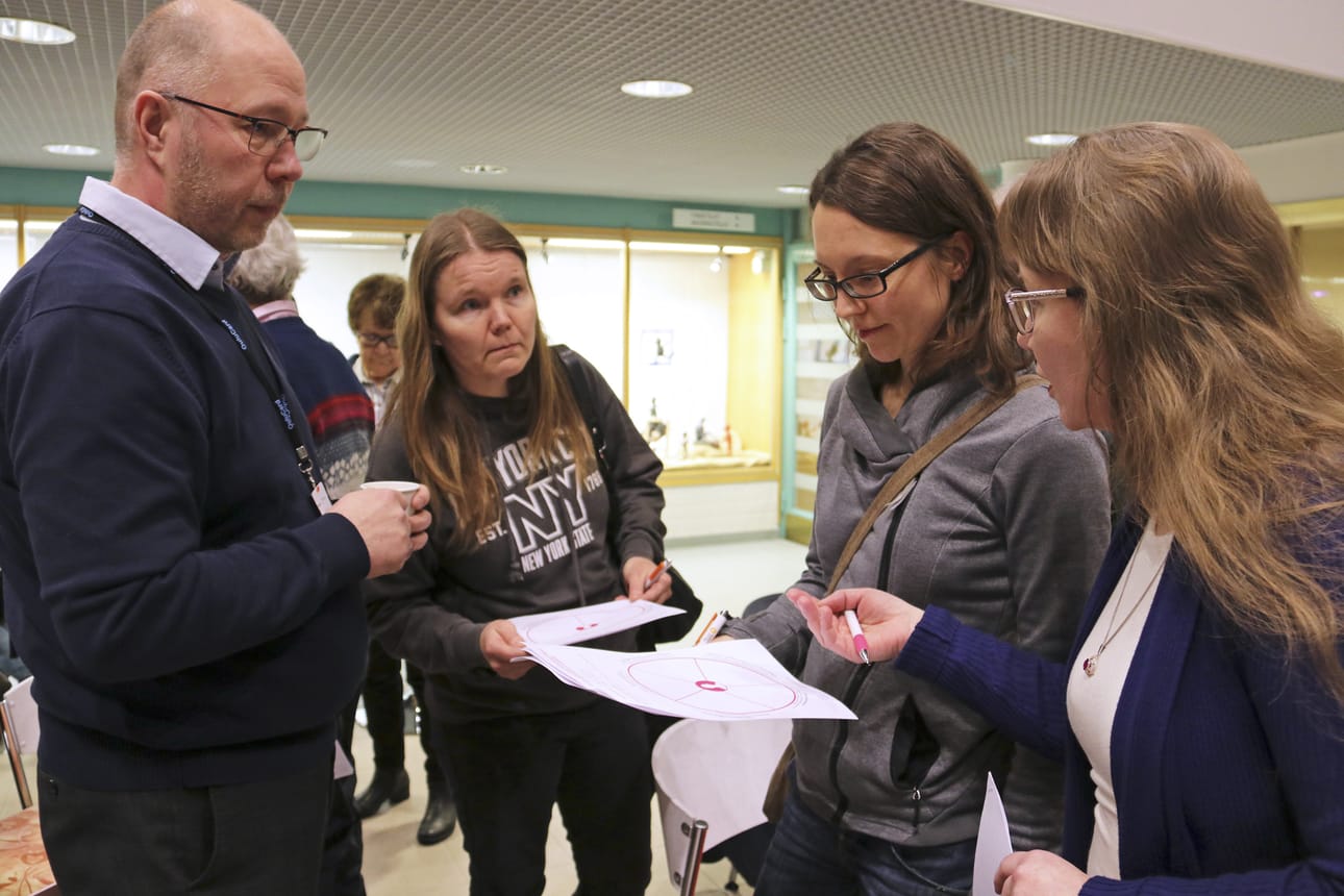 Kristiina Valtanen, Tanja Råman ja Anne Snellman ihmettelivät lomaketta, josta löytyi vain kaksi vaihtoehtoa arvioitavaksi. Harri Kauppinen kertoi, että lomaketta oli kehitetty parempaan suuntaan aiemmin saadun palautteen perusteella.