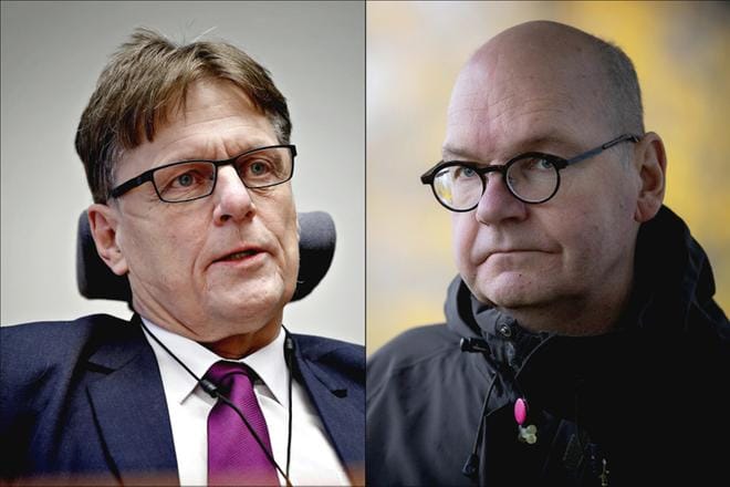 Etelä-Pohjanmaan sairaanhoitopiirin ylilääkäri Matti Rekiaro ja Vaasan kaupungin johtava ylilääkäri Heikki Kaukoranta. Kuvat: Kari Löfhjelm ja Jarno Pellinen