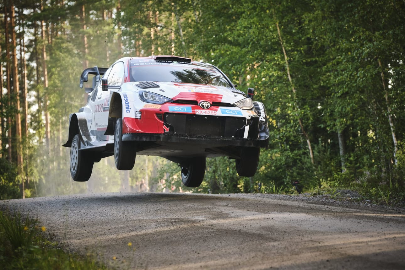 Toyotan Elfyn Evans voitti Suomen MM-rallin toista kertaa urallaan. LEHTIKUVA / Hannu Rainamo
