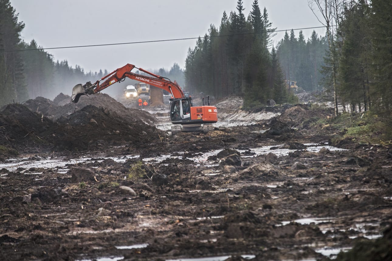Fennovoiman työmaalla on tehty ilkivaltaa. Arkistokuva tammikuulta 2015.