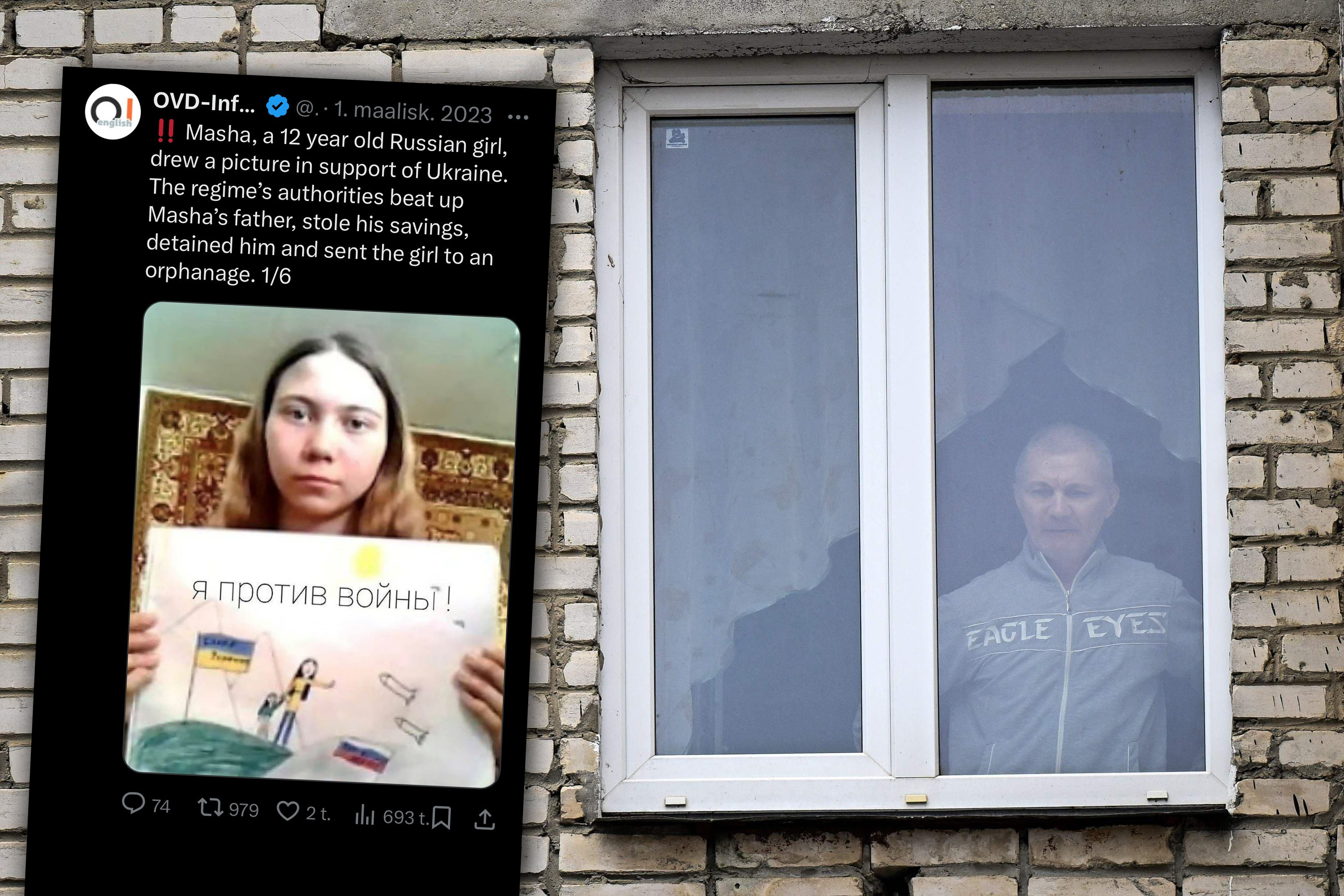 Venäläinen koulutyttö piirsi sodanvastaisen kuvan ja isä joutui vaikeuksiin – Tällaista on elämä maanpaossa