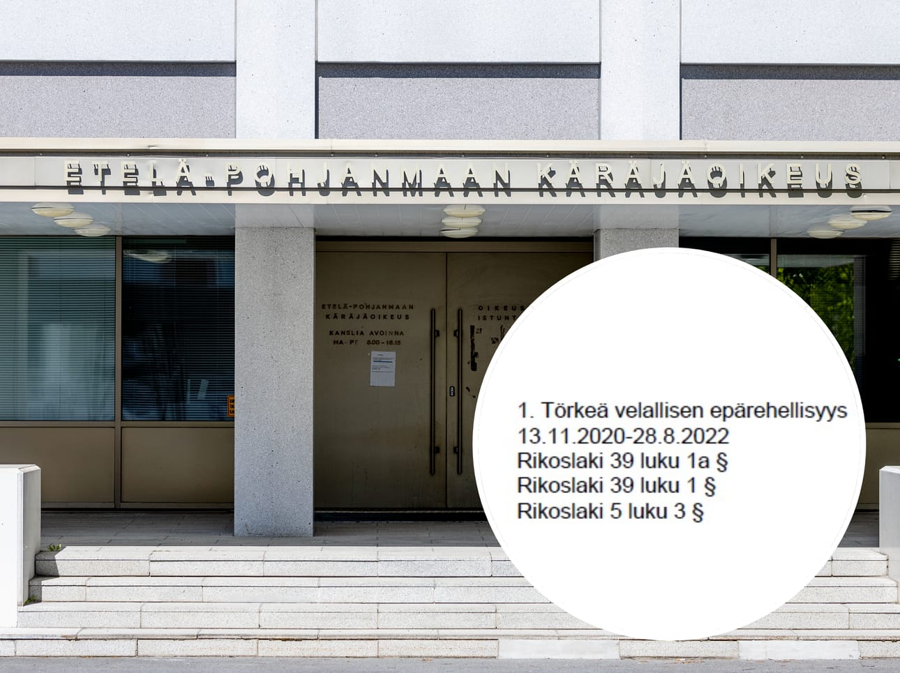 Seinäjokelaisen ravintolayhtiön vaikeuksia käsiteltiin Etelä-Pohjanmaan käräjäoikeudessa.