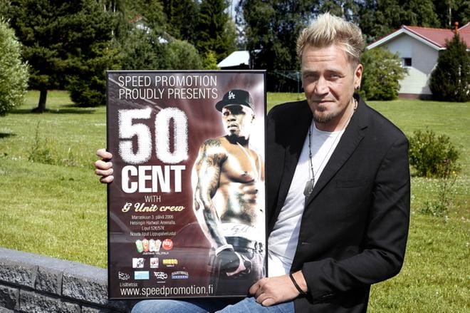 Silloisen Speed Promotionin toimitusjohtaja Kalle Keskisen ensimmäinen Suomeen tuoma artisti oli räppäri 50 Cent. Kahdelle Hartwall-areenan keikalle saapui yhteensä 17 000 kuulijaa. Kuva: Jouko hänninen