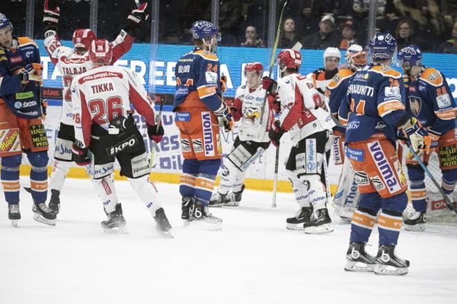 Sport säilytti yhä mahdollisuutensa edetä pudotuspeleihin, kun se haki Tampereelta Tapparalta maukkaat kolme pistettä. KUVA: MIKA KANERVA