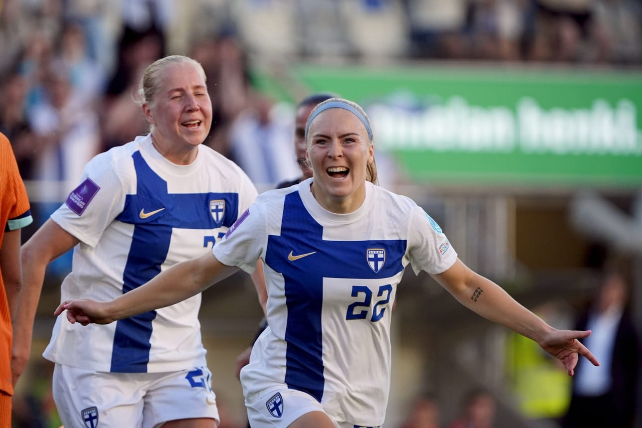 Jutta Rantala teki tasoitusmaalin 77. minuutilla. LEHTIKUVA / KALLE PARKKINEN