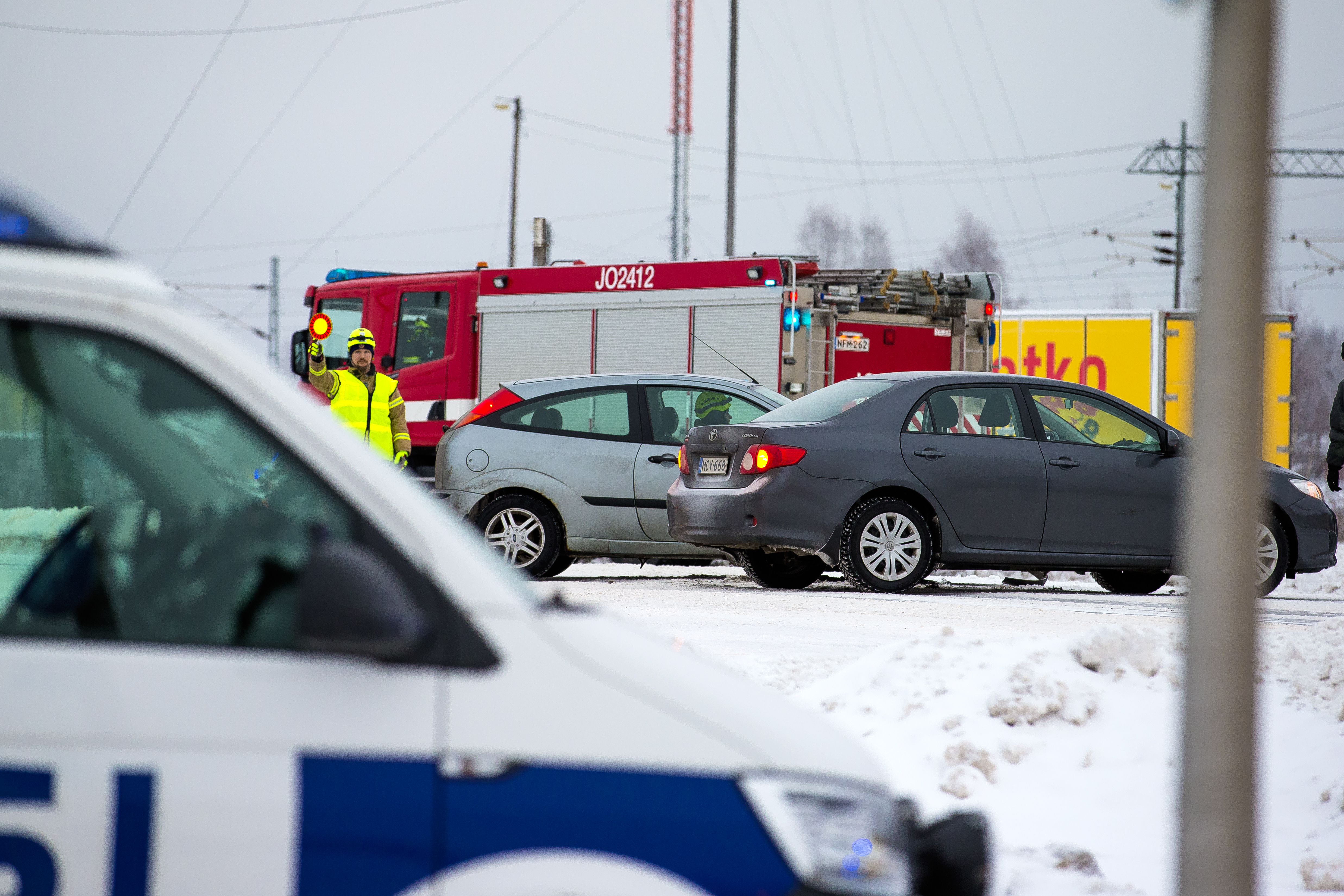 Fellmanin puistokadun ja Ratakadun risteyksessä kolaroitiin.