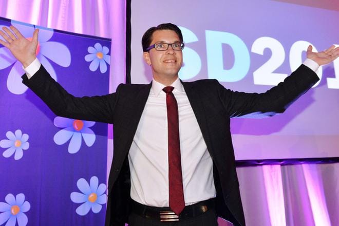Jimmie Åkesson on toiminut ruotsidemokraattien puheenjohtajana vuodesta 2005. KUVA: Anders Wiklund / TT / EPA