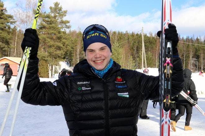 Lukas Kuuttinen voitti Hopeasomman finaaleissa 14-vuotiaiden poikien viiden kilometrin kisan. KUVA: SAKARI KEKKI
